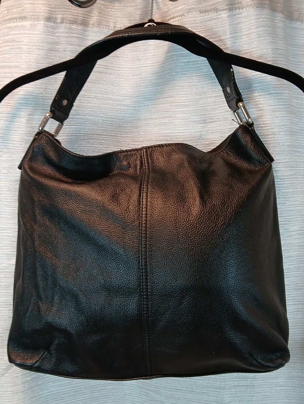 Kooba Black Pebbled Leather Shoulder Hobo Bag